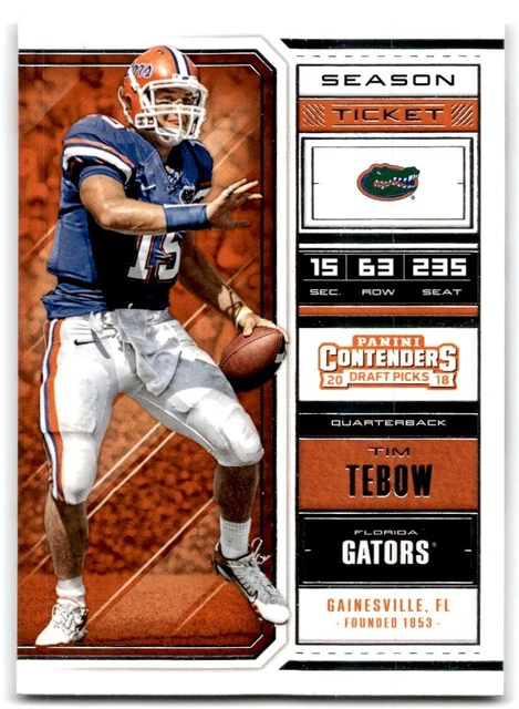 2018 Panini Contenders Draft Picks Tim Tebow Florida Gators #92