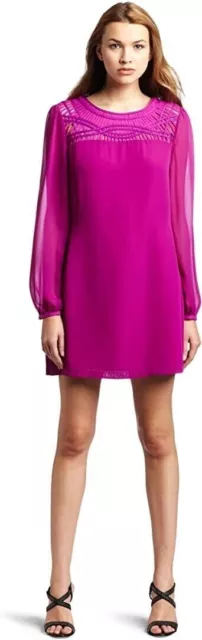 Ted Baker Sz 10 (2 ) Beautiful Katia Fuchsia Purple Tunic Dress Immaculate