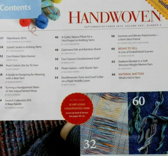 Handwoven magazine sept/oct 2010: yarn issue, plus yak, cashmere, alpaca, paper 2