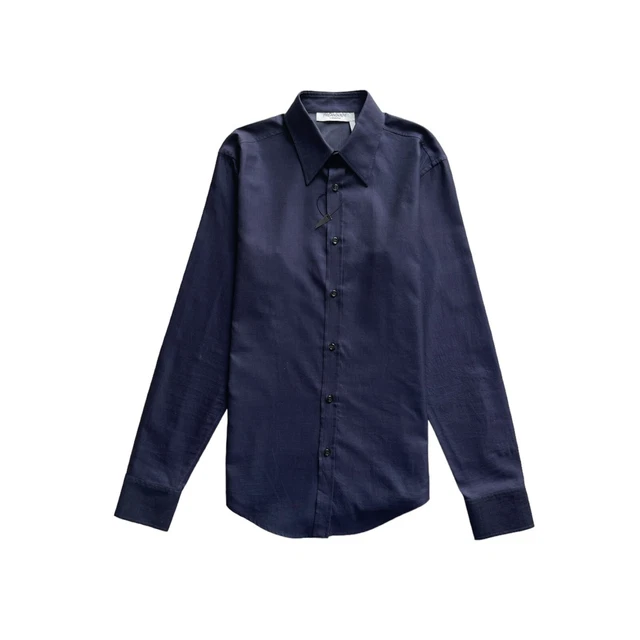 CAMICIA YVES SAINT Laurent NUOVO senza cartellino Uomo S Blu scuro
