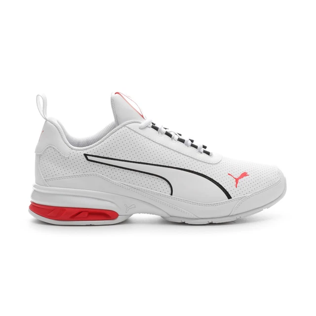 Puma Herren Viz Runner Sport SL Weiß Rot Sneaker Weiß Laufschuhe Sportschuhe