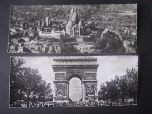 CARTE   POSTALE  ancienne   :  PARIS - Montmartre , Sacré Coeur, Arc de triomphe