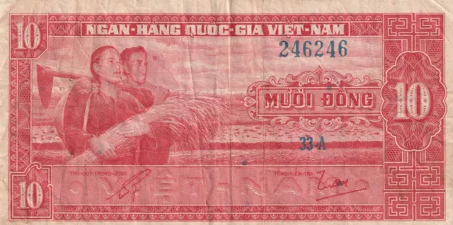 Vietnam 1962 10 Dong Circulated Banknote Pick 5 Bargain Bin