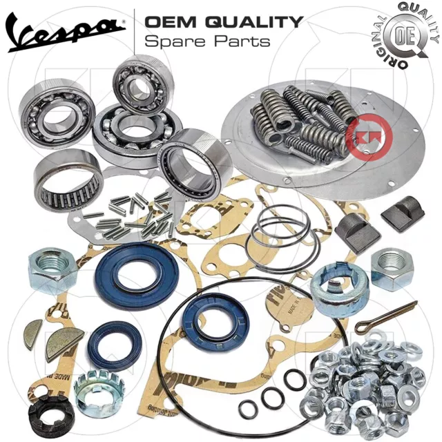 Kit Completo Revisione Motore Per Vespa Pe Px 125-150 E Con / Senza Miscelatore