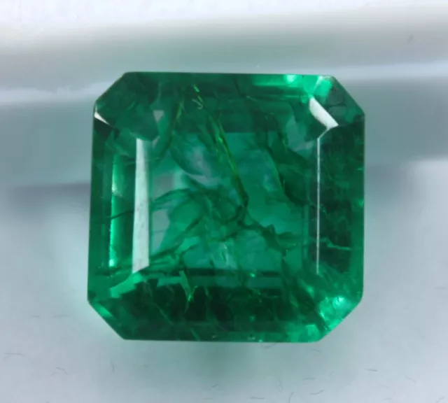 6 Ct Natural Untreated Green Square Colombian Emerald CERTIFIED Loose Gemstone