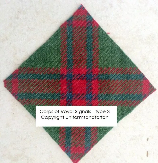 British Army Royal Signals, Scot Div tartan patch badge backing 3 beret TOS cap