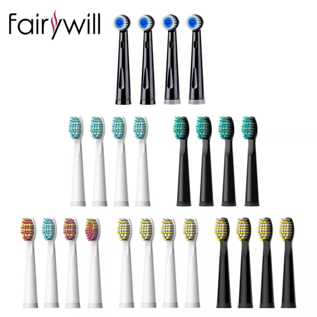 Fairywill Sonic Electric Rotating Toothbrush Heads KIPOZI/Sboly/Gloridea Replace