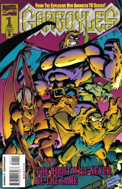 Gargoyles #1 Embossed Cover 1st Appearance Marvel Comics February Feb 1995 (VF+)