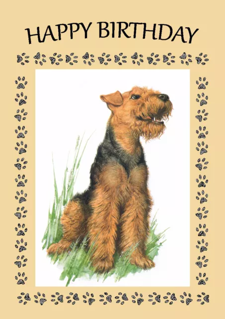 Welsh Terrier Dog Birthday Greetings Note Card