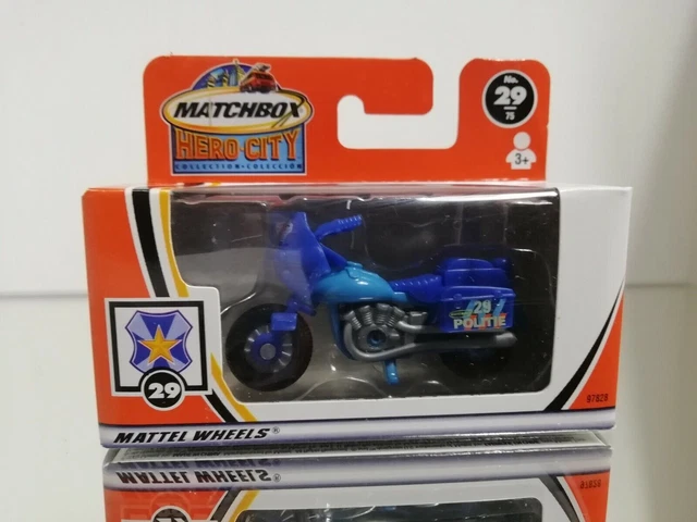 Moto de police Matchbox en boîte