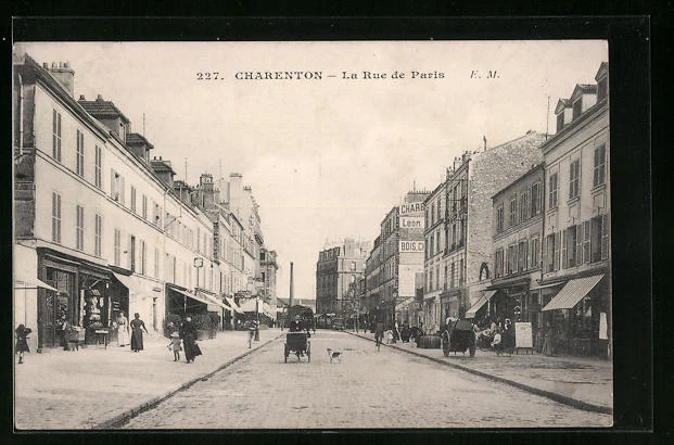 CPA Charenton, La Rue de Paris, vue de la rue 1910