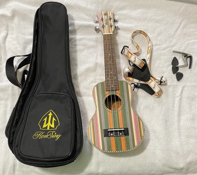 Honsing Ukulele With Case, Fender Neck Strap, Fret Clamp, and Felt Picks 