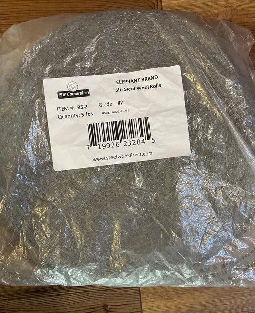 5 LB Steel Wool Roll Grade #2 Medium Coarse NEW
