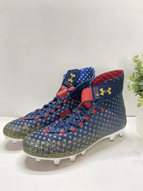 NEW Under Armour Highlight MC USA Americana Mens Football Cleat 3025740-100 10.5