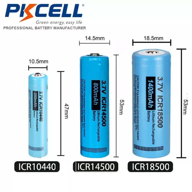 3.7v 350mAh ICR 10440 Li-ion Rechargeable AAA Battery