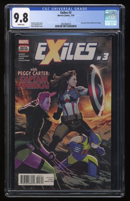 Exiles #3 CGC NM/M 9.8 White Pages 1st Peggy Carter as Captain America!