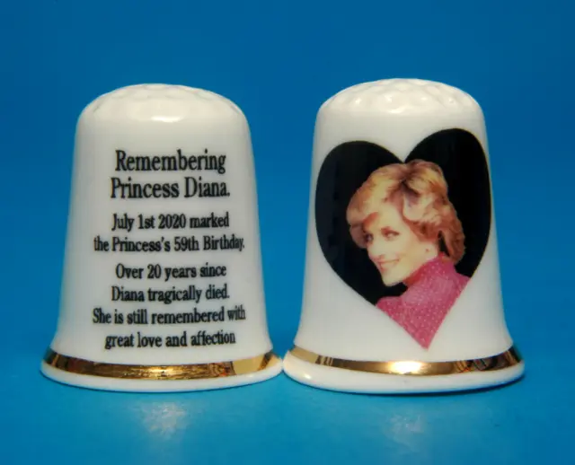 Remembering Princess Diana 1st July 2020 Princess's 59th Birthday Thimble B/165