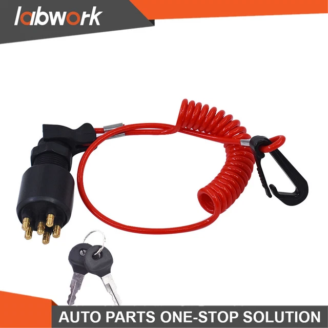 LABWORK IGNITION KEY Switch & Safety Lanyard For Evinrude,Johnson,OMC