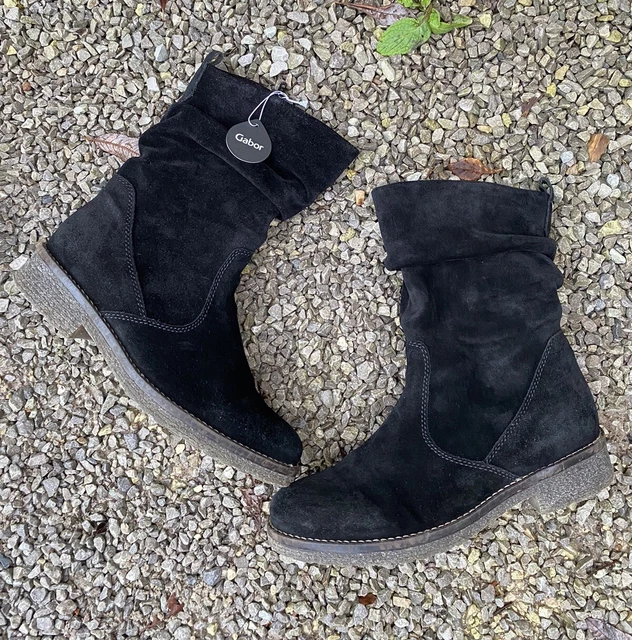 GABOR GREENDALE LADIES Real Suede Leather Winter Warm Slouch Boots