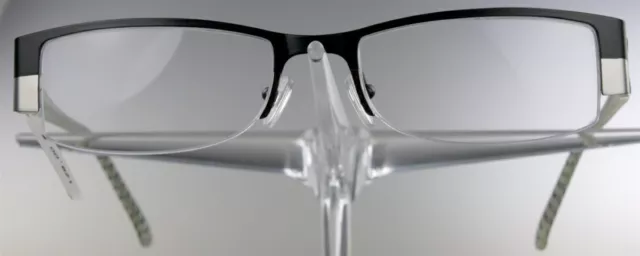 Opdo 7304 Brille Brillengestell Schwarz Silber Halbrand Damen NEU