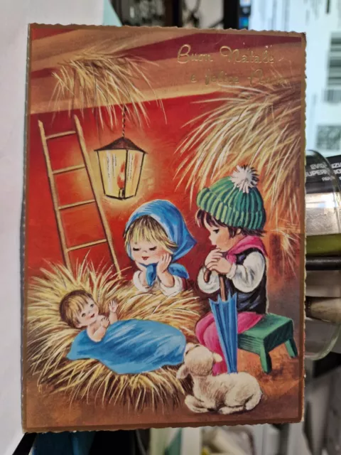 Cartolina Buon Natale Gesù Bambino e Bimbi 1972 Cecami 4811 SP3663 ^