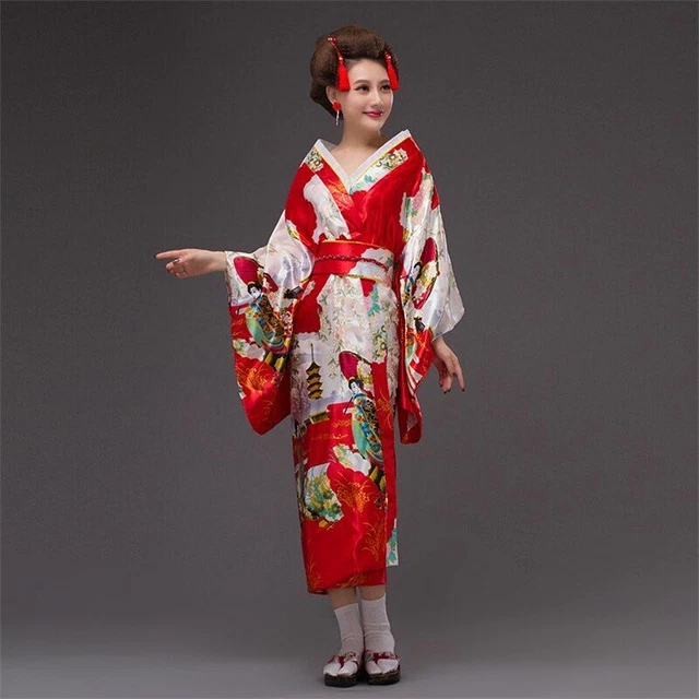 Tradizionale Giapponese Kimono Abiti per Donne Antico Geisha Cosplay Costume Set