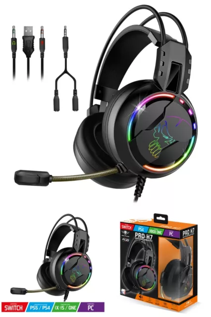 WESEARY WG1 Casque Gaming, 2,4 GHz Casque Bluetooth sans Fil avec Micro  pour PS5, PS4