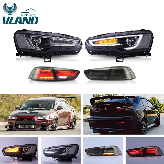 Vland Audi Style Headlight & Taillights Fits For Mitsubishi Lancer& EVO X 08-17