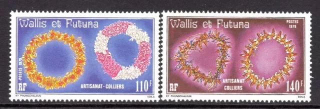 Wallis & Futuna Scott #240-41 MNH VF 1979 Flower and Coral Necklaces