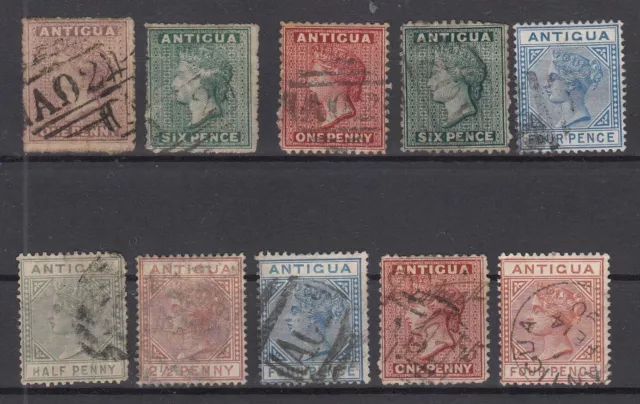 Ml20106/ British Antigua – Victoria – 1863 / 1887 Used Selection – Cv 280 $