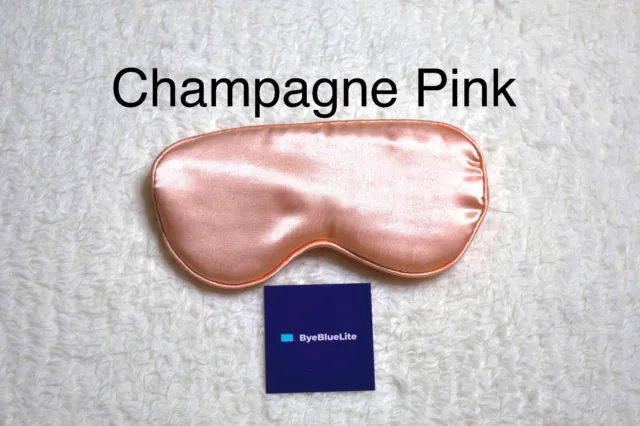 Máscara para dormir seda color rosa champán de ByeBlueLite