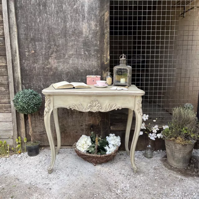 Foldable Grey Hand Painted French Country Brocante Console / Games Dining Table