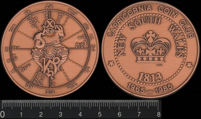 Australia 1985 1813 Dump - Capricornia Coin Club NSW, 20th Anniversary Medal