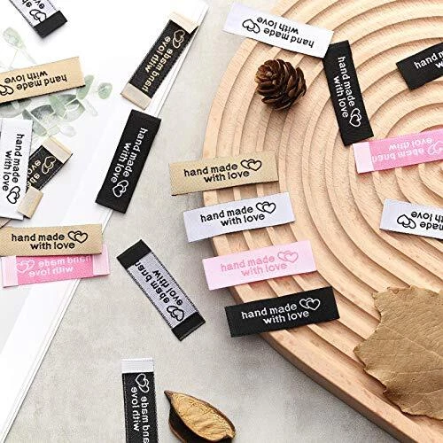 120 Pieces Personalized Sewing Labels Sew on Clothing Labels Handmade