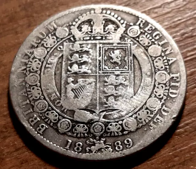 Victoria Solid Silver Halfcrown 1889