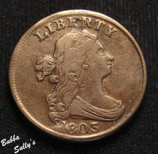 1803 Draped Bust Half Cent VF Details