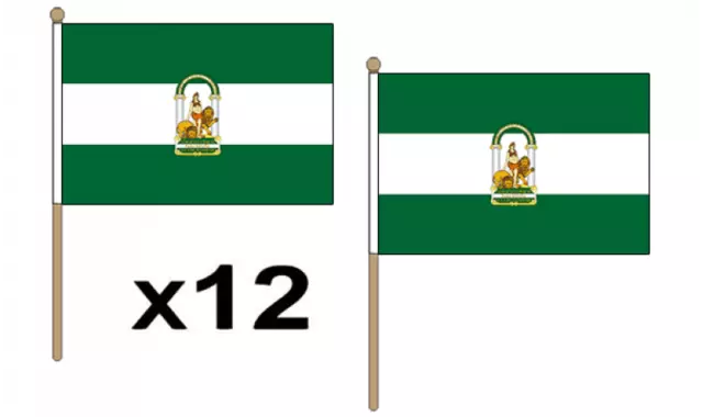 Pack Of 12 Andalusia Hand Flags 9 x 6" - Party Conferences Office Display