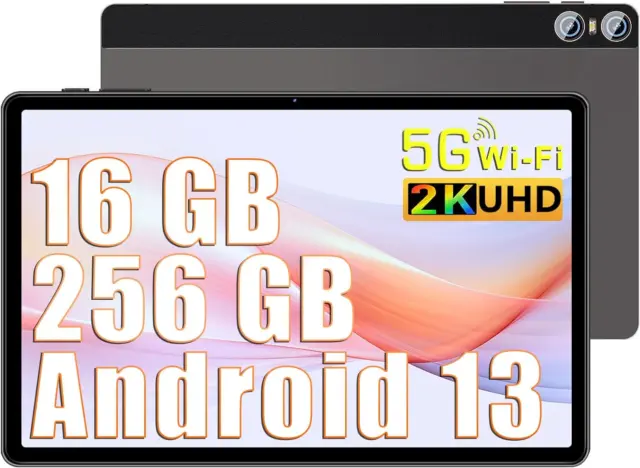 Tablet SEBBE 11 pulgadas Pantalla 2K Android 13 Octa-Core 2.0 Ghz 16GB RAM + 256GB ROM