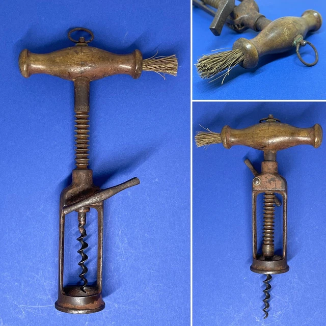 ANCIEN RARE TIRE BOUCHON, CORKSCREW Figuratif en Bronze Pichets