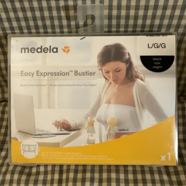 Medela Easy Expression Hands Free Pumping Bra, Black, Small