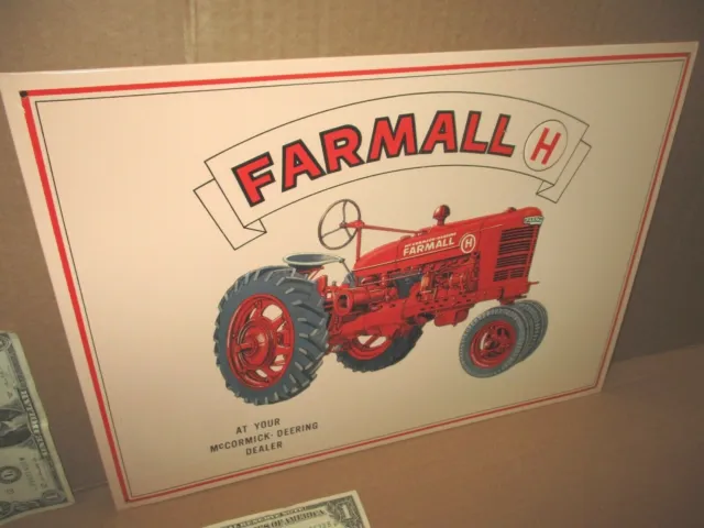 FARMALL H - At Your McCormick Deering Dealer - RED FARM TRACTOR Old Sign Date'94
