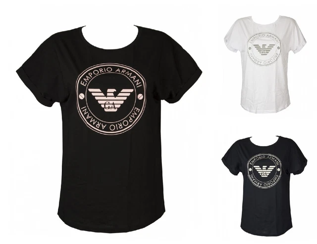 T-shirt donna manica corta girocollo maglietta linea morbida EMPORIO ARMANI arti