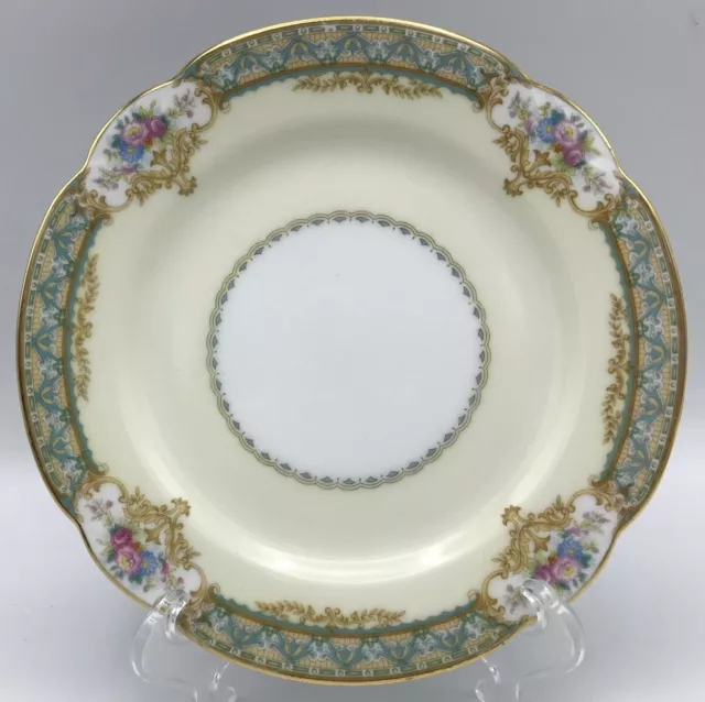 Noritake Celeste Bread Butter Plate(s) Vintage 1930 Scalloped Aqua Floral Border