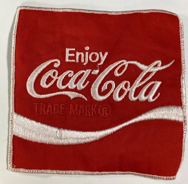 Coca Cola Patch Vintage 1980s Large Square 5.75”