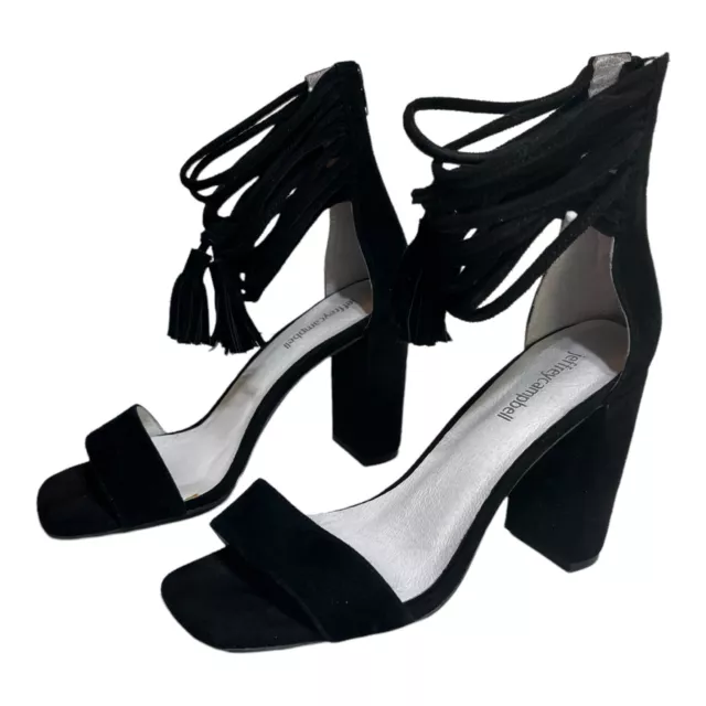 Jeffrey Campbell Formosa Black Velvet Strappy Heeled Sandals Women's Sz. 7.5