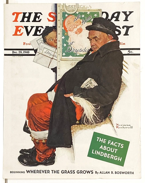 Norman rockwell tired christmas sales person