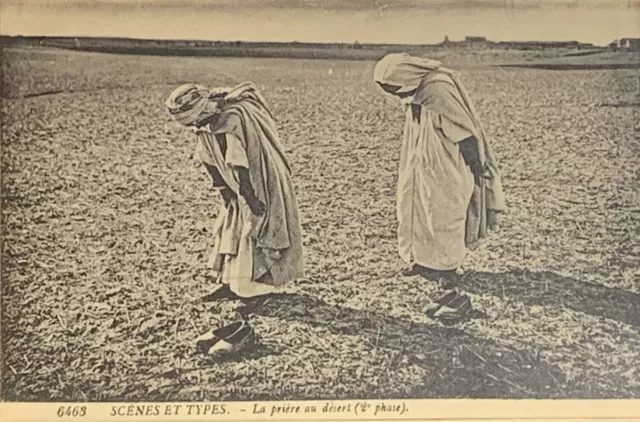 Cpa, Maroc 🇲🇦 Scènes Et Types La Prière Au Désert