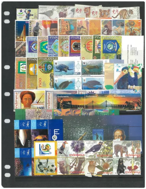 Indonesia 200 Different Stamps All In Compete Sets Mint Unhinged In Glassine Bag