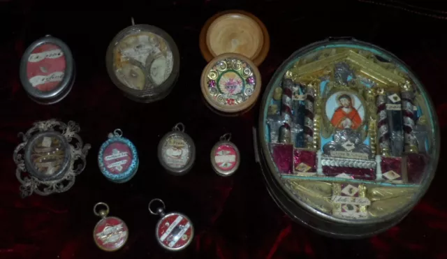 Konvolut Sammlung Reliquien Reliquie antik
