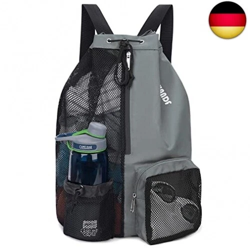WANDF Mesh-Rucksack mit Kordelzug Turnbeutel Sportbeutel Gym Bag Mit
